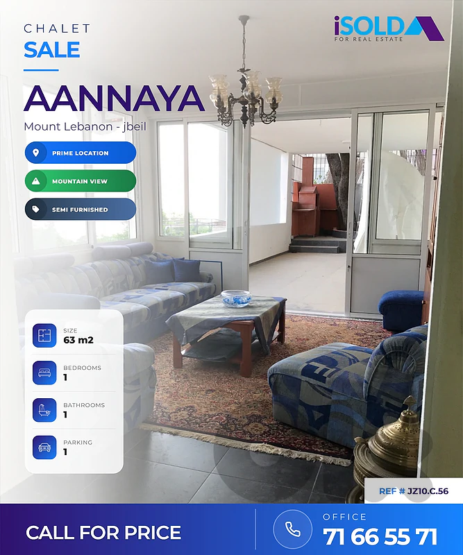 Chalet + Mountain View for Sale in Aanaya - شاليه للبيع في عناية