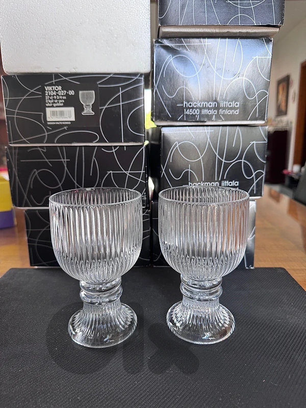 Vintage Iittala Viktor Glasses by Valto Kokko - 16pcs / 8 Sets