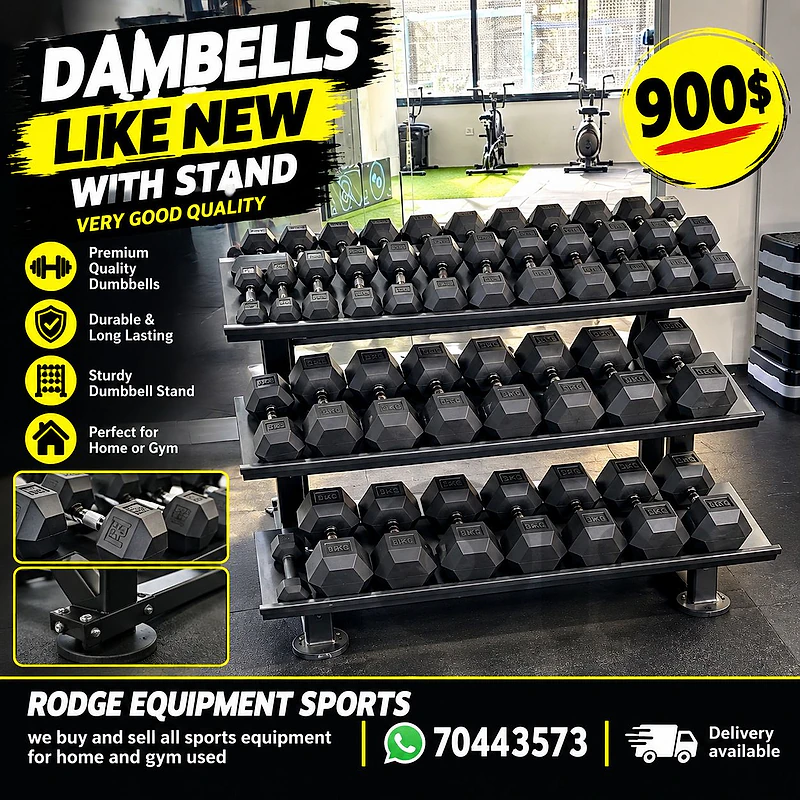 Dambells like new with stand very good quality