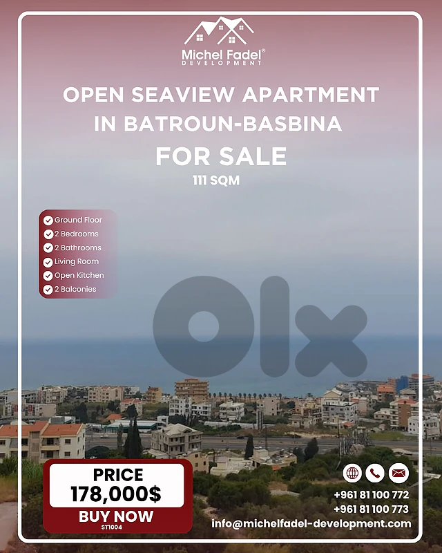 ST1004-Open Seaview Apartment for Sale in Batroun-Basbina