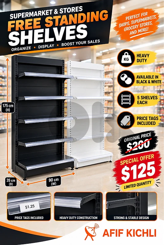 Free Standing Shelves for Supermarket & Stores