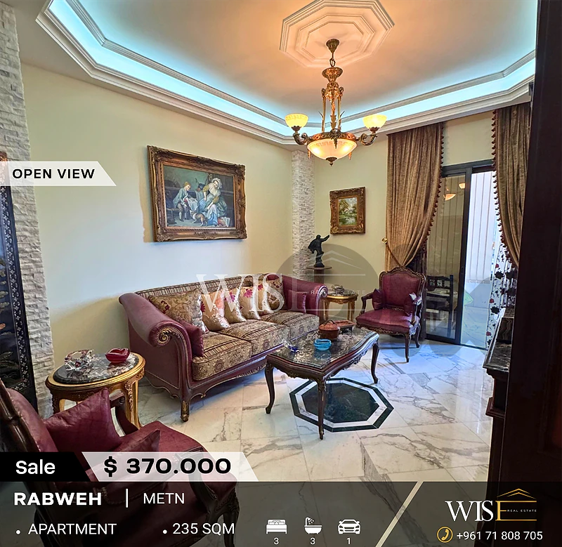 🏠✨ Stunning 235 SQM Apartment for SALE in Rabweh!