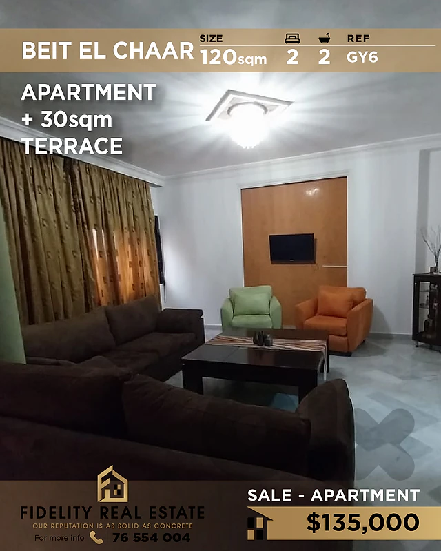 Apartment for sale in Beit el Chaar GY6 شقة للبيع في بيت الشعار