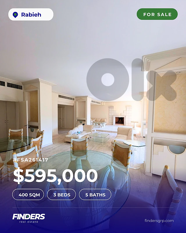 Apartment for sale in Rabieh! شقة للبيع في الرابية!