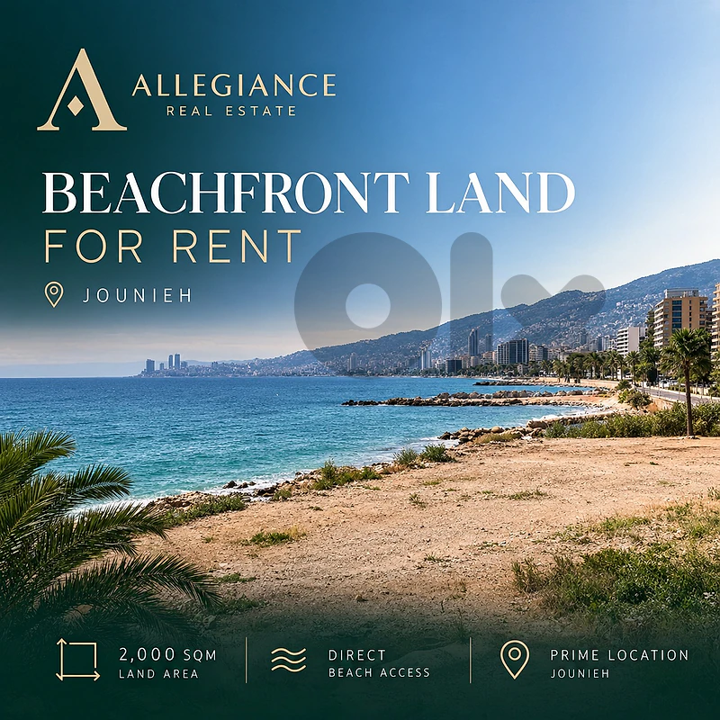 Prime 2,000 sqm Beachfront Land for Rent in Jounieh