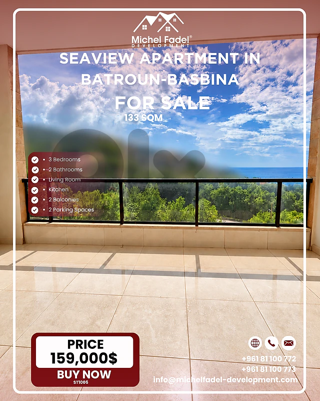 ST1005- Seaview Apartment for Sale in Batroun-Basbina