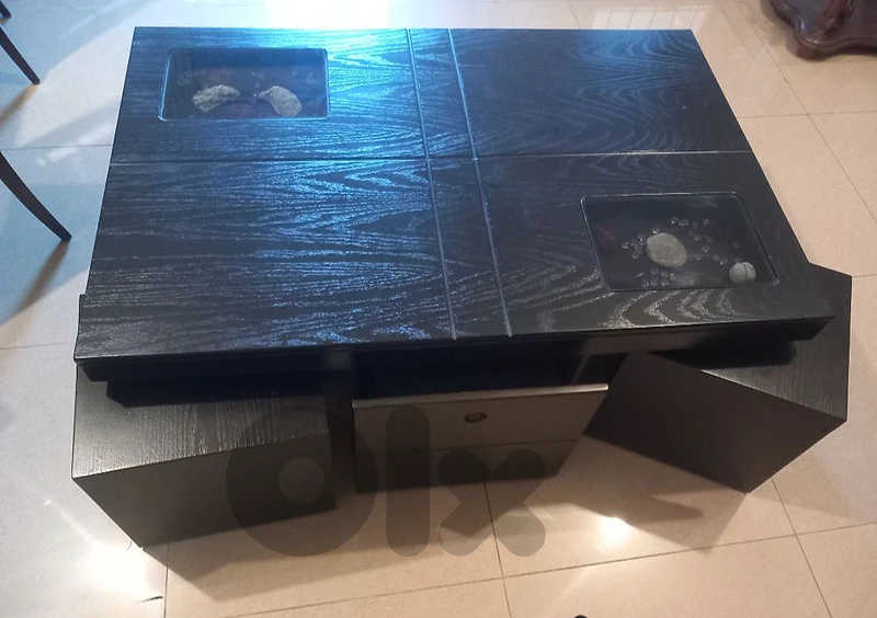 Table with drawer and 2 little tables.