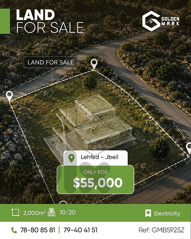 GMB592SZ - Land for sale in lehfed jbeil أرض للبيع في لحفد جبيل