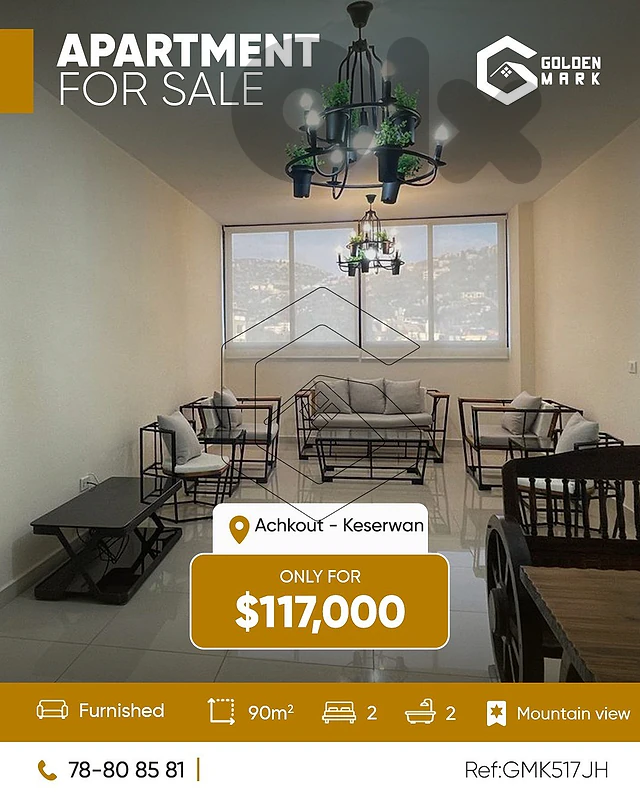 GMK517JH - Apartment for sale in achkout -شقّة للبيع في عشقوت