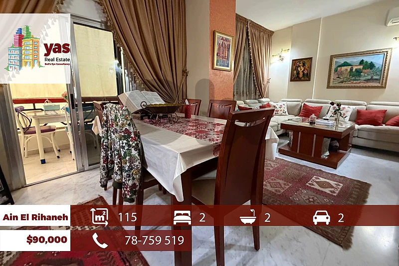 Ain El Rihaneh 115m2 | Open  View | Well Maintained | Quiet | EL