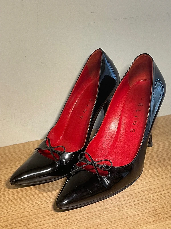 Celine Black Patent Stilettos