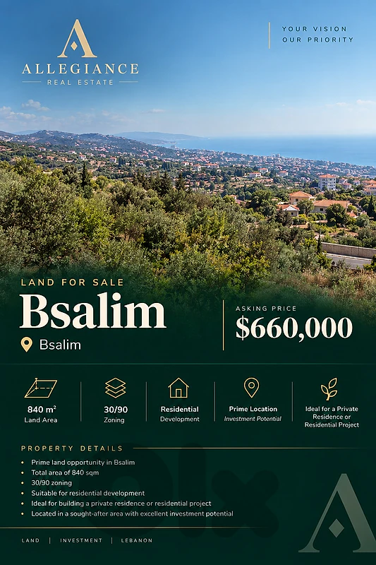 LAND FOR SALE – BSALIM