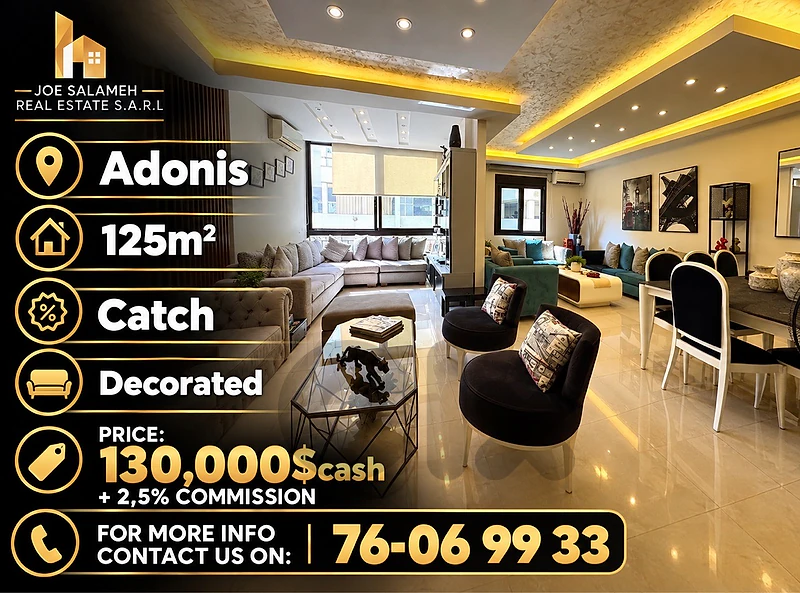 Apartment for sale in Adonis high end 125m2 only for 130,000$cash