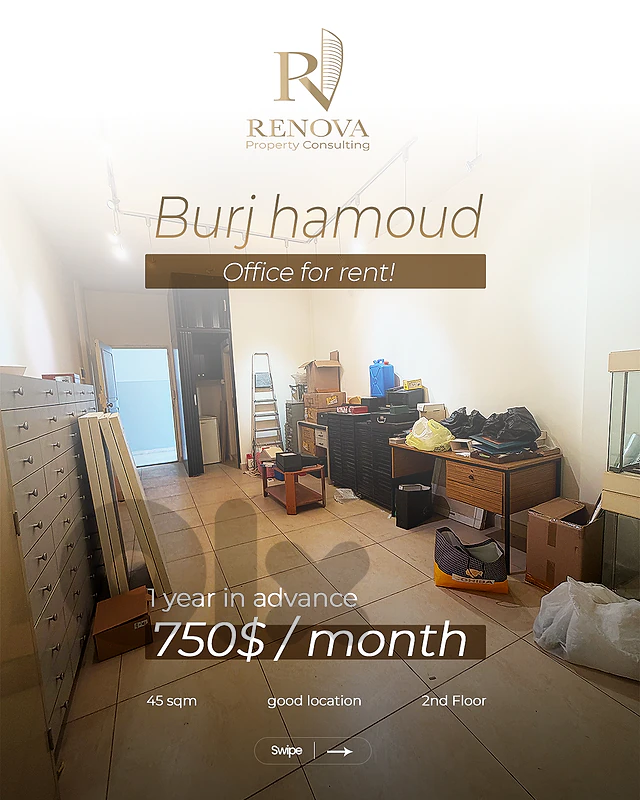Prime Location Furnished Office for rent In Borj Hammoud