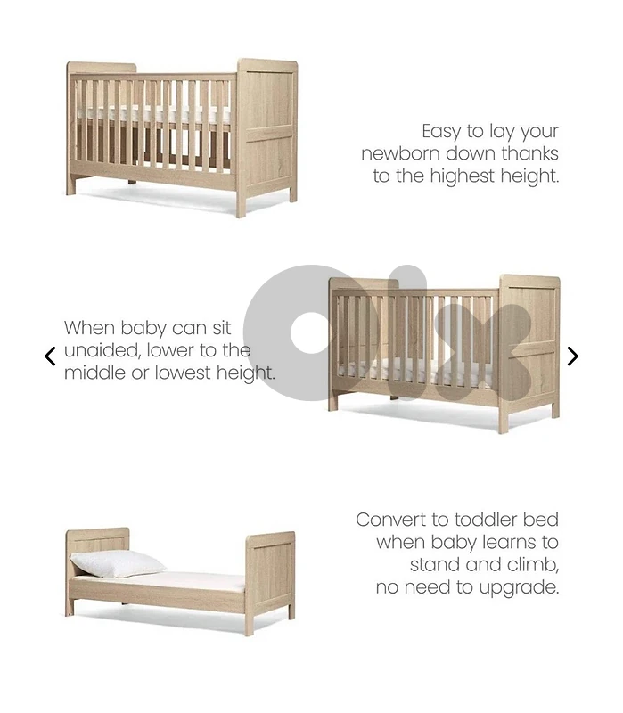 Mamas & Papas Atlas Cotbed – Light Oak