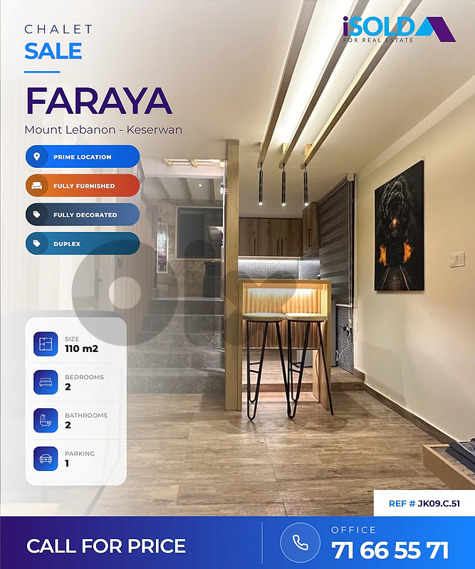 Duplex Chalet for Sale in Faraya - شاليه للبيع في فاريا