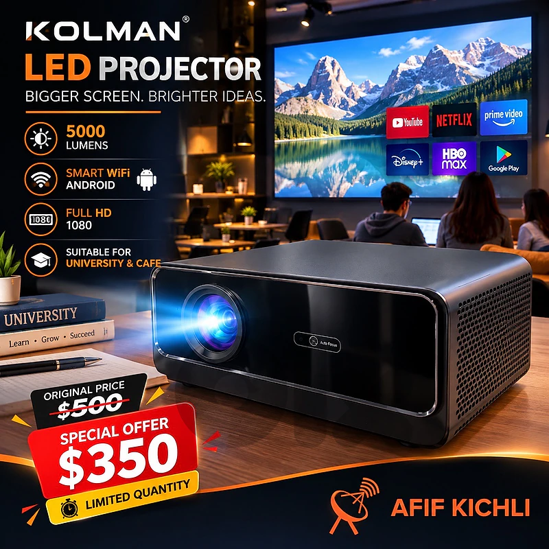 Kolman LED Projector 5000 Lumens Smart WiFi