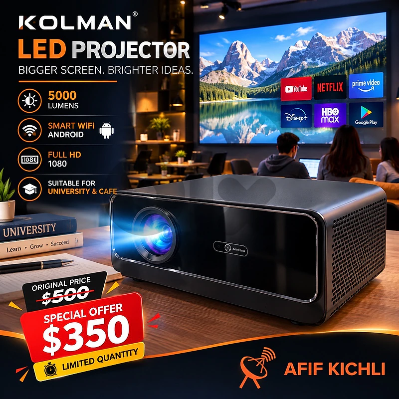 Kolman LED Projector 5000 Lumens Smart