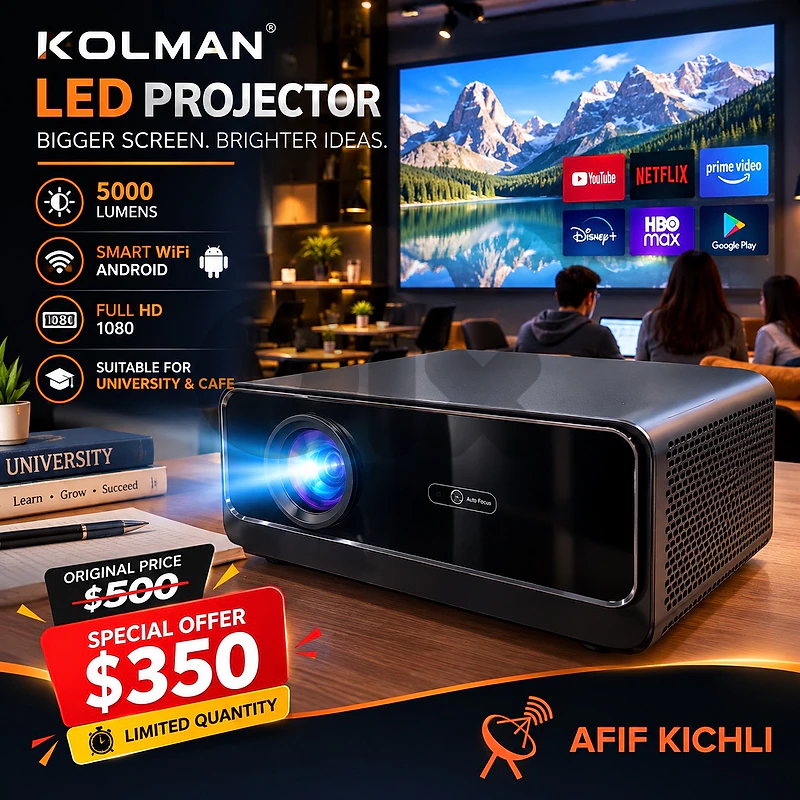 Kolman LED Projector 5000 Lumens Smart WiFi
