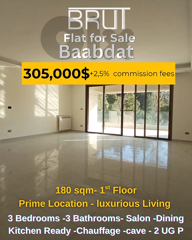 Luxurious 180 sqm Apartment for sale in Baabdat