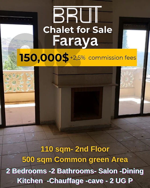 110 sqm Chalet for sale in Faraya. Village with Open Mountain View