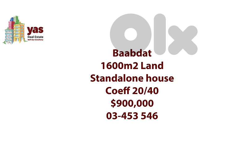 Baabdat 1600m2 | Land with Standalone house | Prime Location | TCH