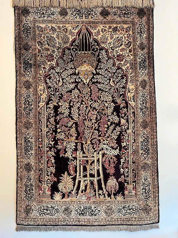 Persian kashan pictorial hand made carpet tapis persan kashan