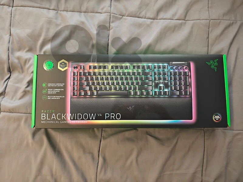 Razer Black widow V4 Pro Keyboard Green Switch, Open Box, Barely Used