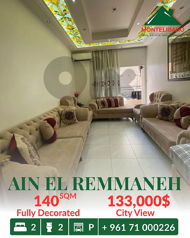 140 sqm Apartment For Sale in Ain El Remmaneh عين الرمانة