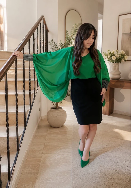Green dress light for Autumn or winter