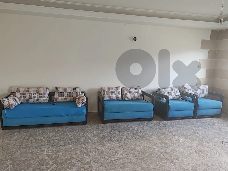 Blue Sofa Set – 4 Pieces