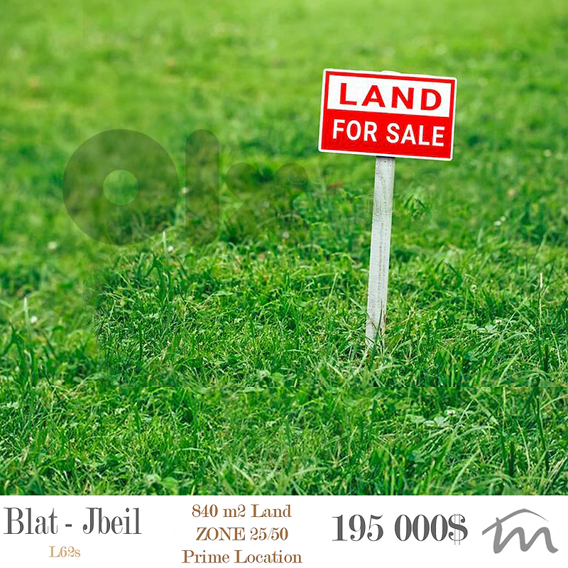 Blat - Jbeil | 840m² Land | 25/50 | Prime Location | Sea-Mountain View