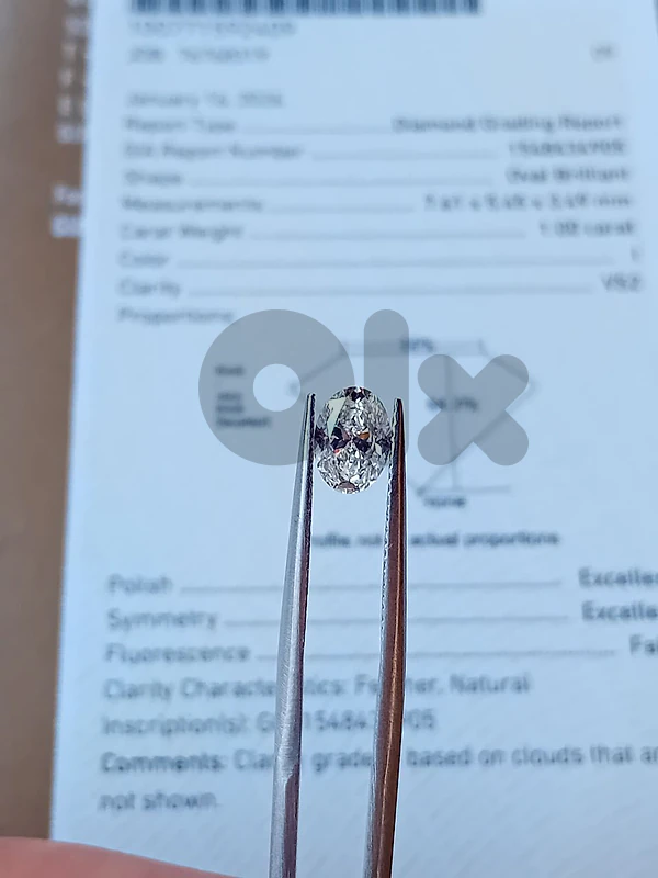 certified natural diamond 1  ct. oval.