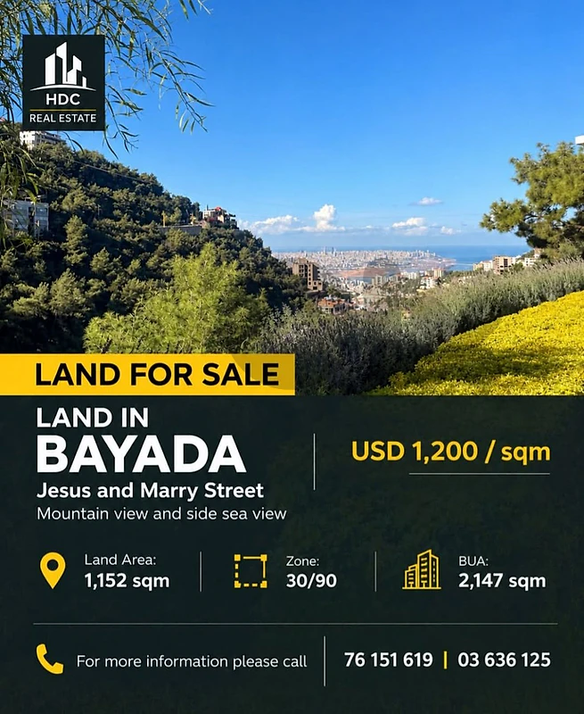 Biyada Prime sea view land 1150 sqm zone 30/90