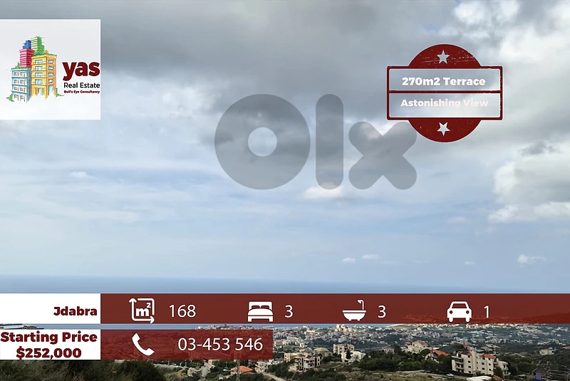 Jdabra/Batorun 168m2 | 270m2 Terrace | New | Astonishing View |MCH