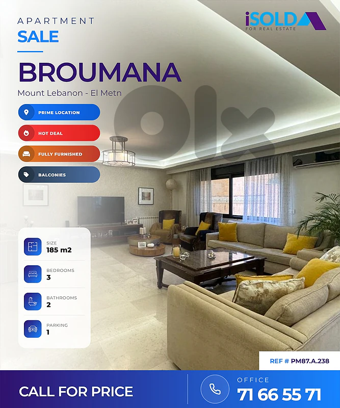 Apartment for Sale in Broumana - شقة للبيع في برمانة