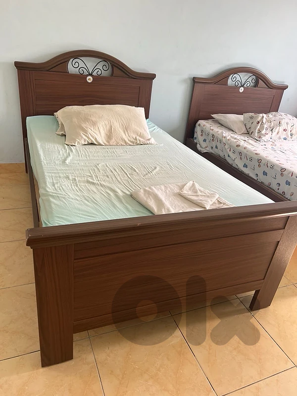 Two Wooden Beds with Mattresses – Like New