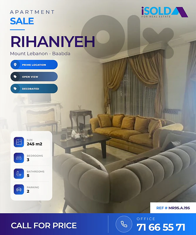 Apartment For Sale in Rihanieh - شقة للبيع في ريحانيه