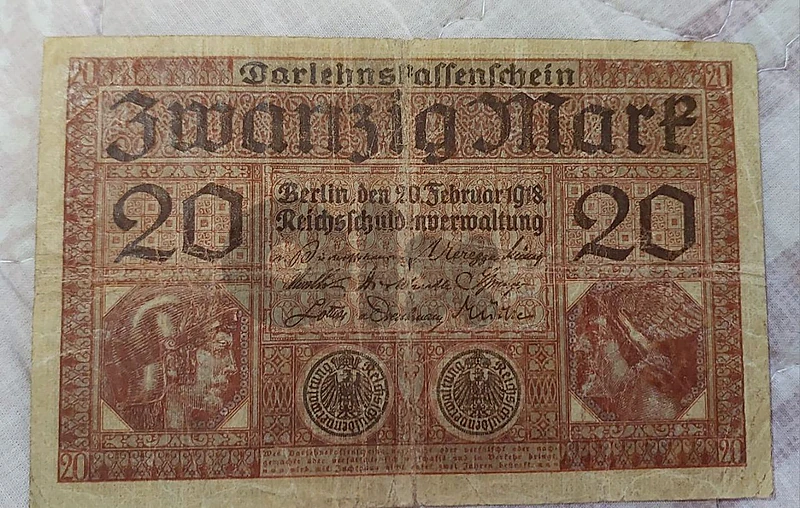 German 20 Marks Loan Company note year 1918 German 20 Marks Loan Company note year 1918