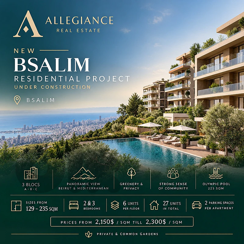 New Residential Apartments for Sale – Bsalim | Beirut & Sea Views