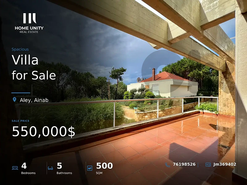 4-bedrooms Villa for Sale , located in Ainab , Aley