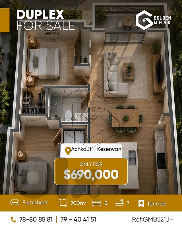 GMK521JH -Duplex for sale in achkout -دوبلكس للبيع في عشقوت