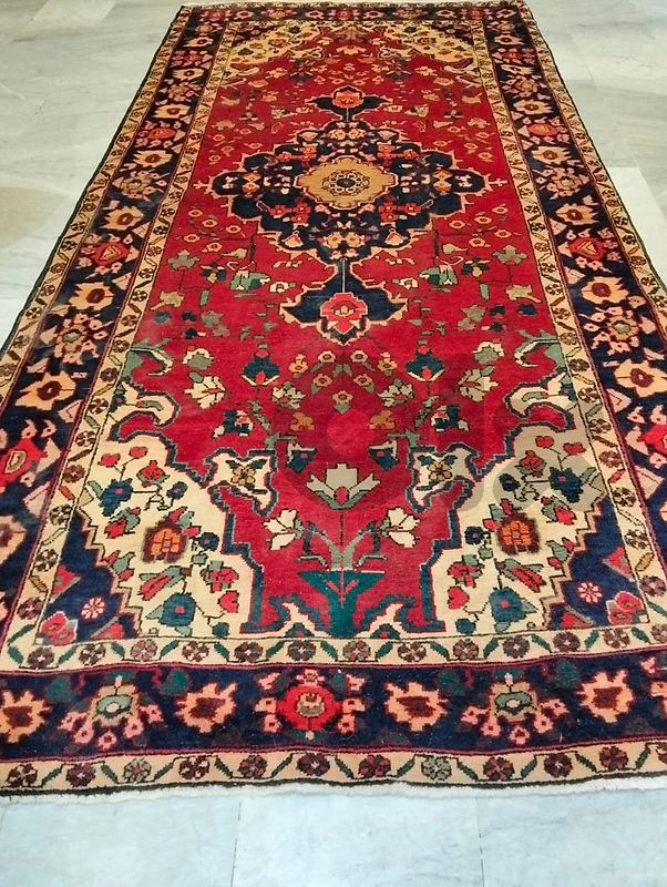 سجادة عجمية حمدان قديمة معقودة يدويا handmade – ٢٩٧ × ١٤٢ سم