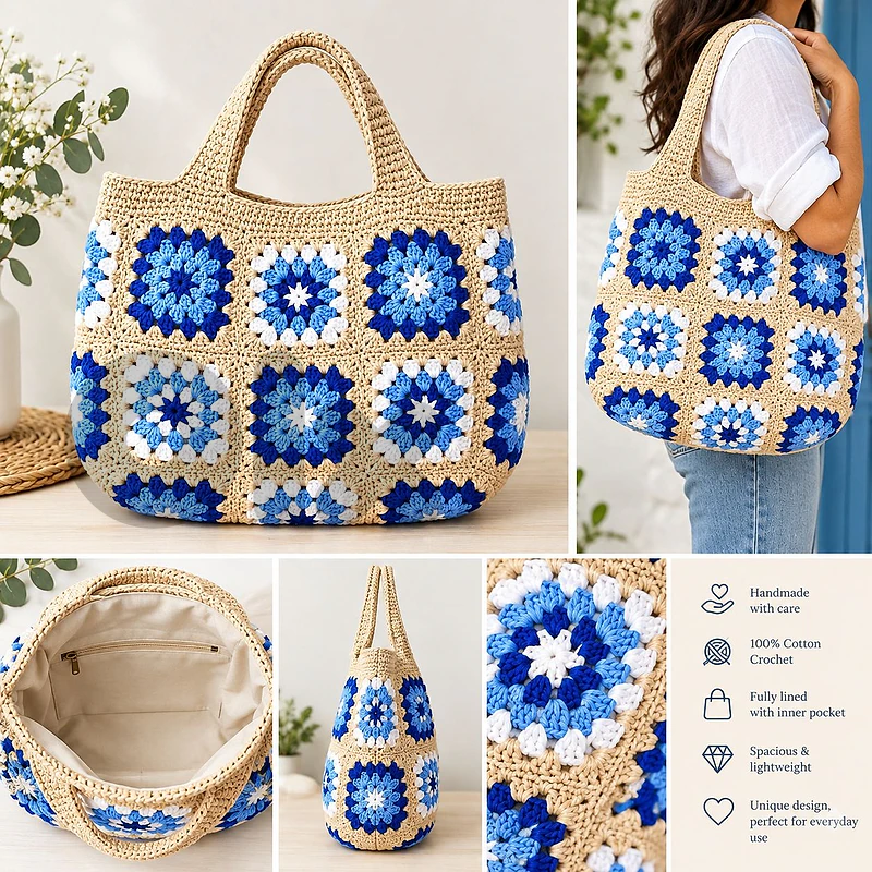 crochet tote bag