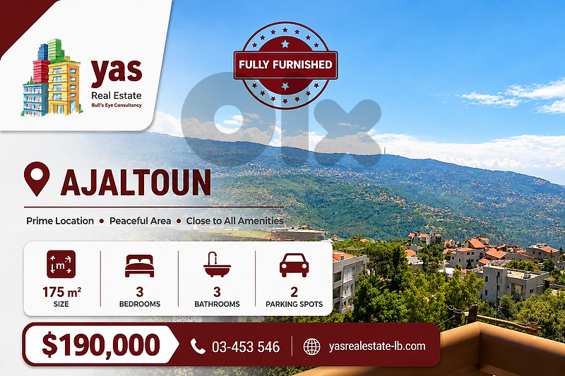 Ajaltoun 175m2 | Fully Furnished | Panoramic View | Prime LocatIon|WA