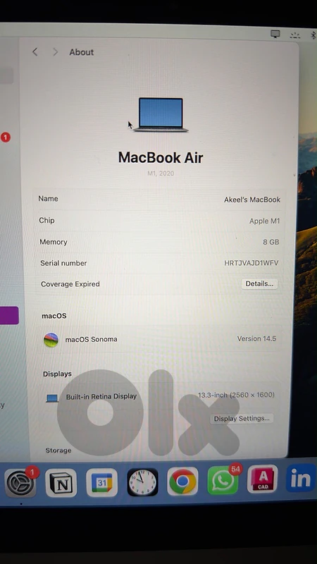 MacBook Air m1 2020