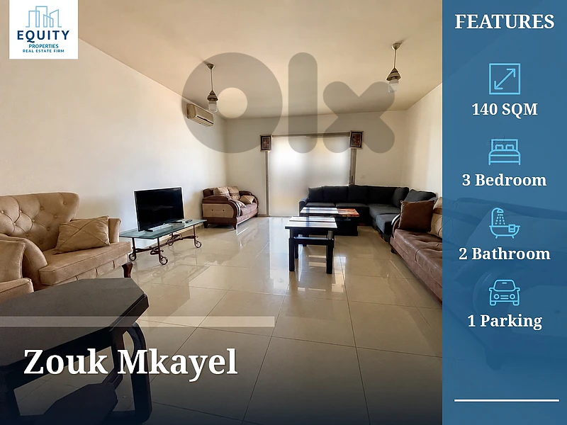 Furnished 140 SQM Apartment For Rent In Zouk Mkayel #RK37226