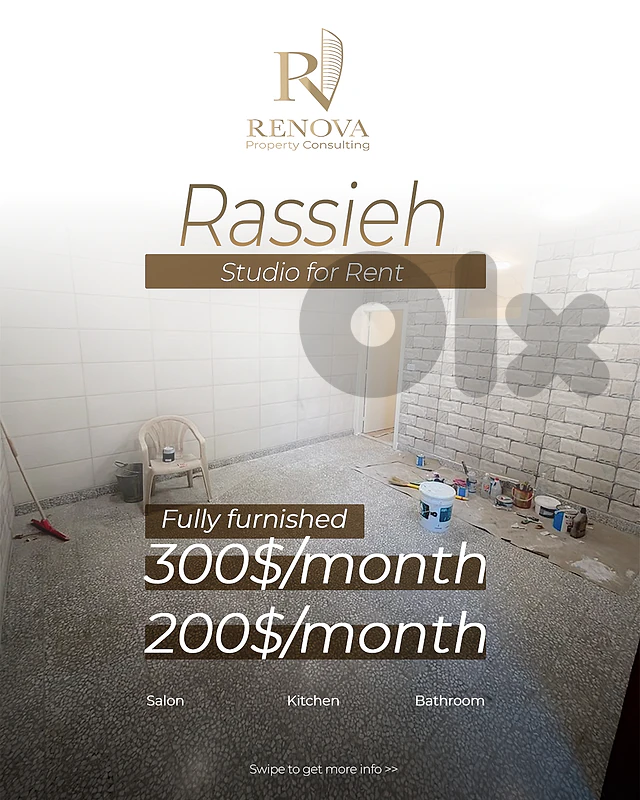 Hot Deal Studion for rent in Rassieh Zahle