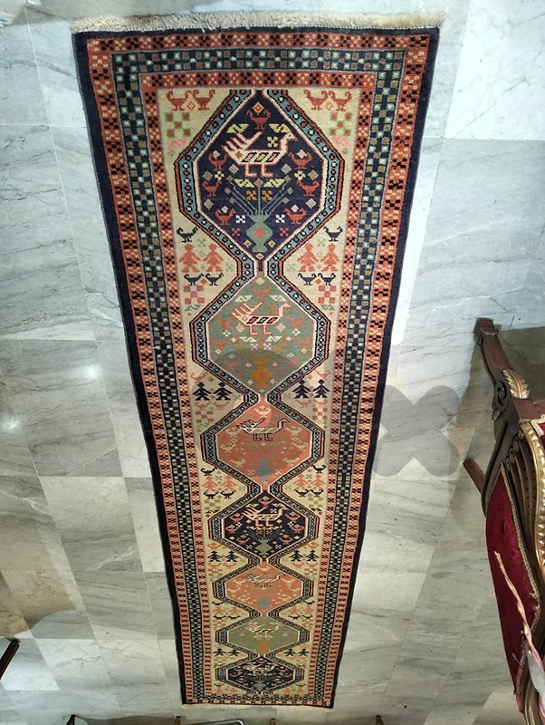 سجادة عجمية اردبيل قديمة معقودة يدوياً handmade - ٣٣٠ * ٨٠ سم