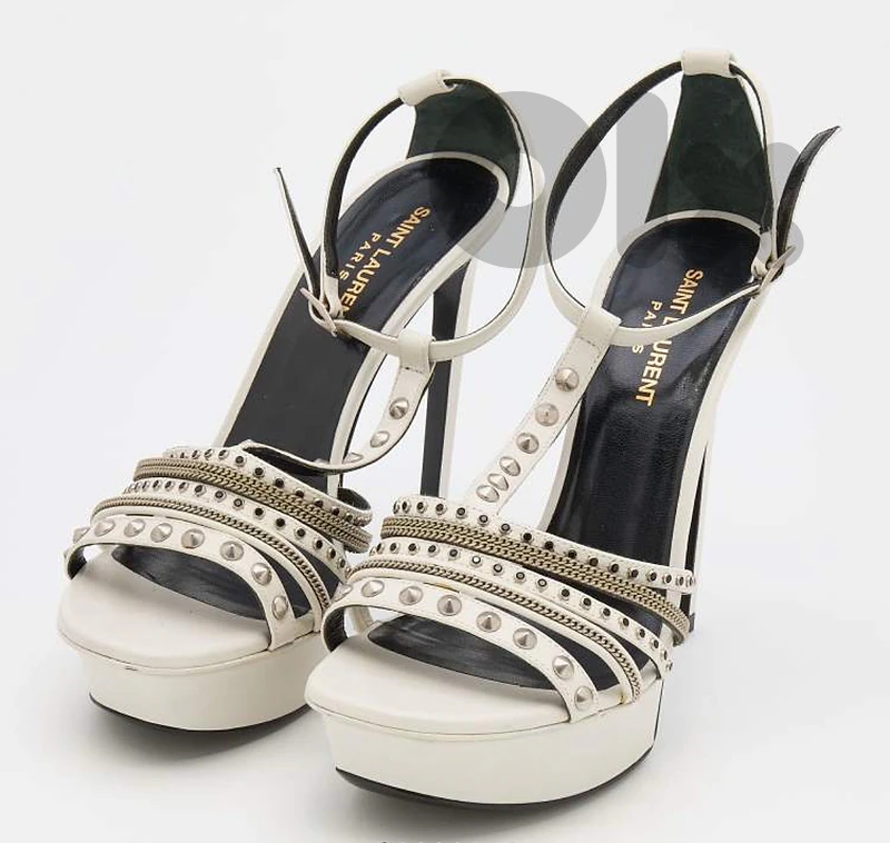 Saint Laurent White Alice Heels